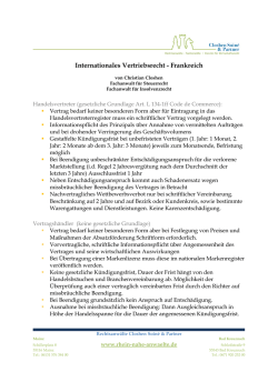Internationales Vertriebsrecht - Frankreich