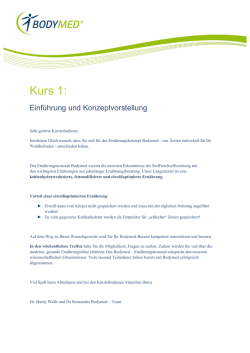 Einf&uuml;hrung in das Ern&auml;hrungskonzept