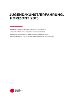Jugend/Kunst/Erfahrung. Horizont 2015