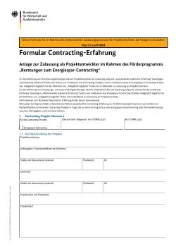 Formular Contracting-Erfahrung