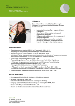 HR Beraterin Gerne stelle ich Ihnen meine 20