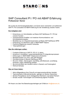 SAP Consultant PI / PO mit ABAP Erfahrung