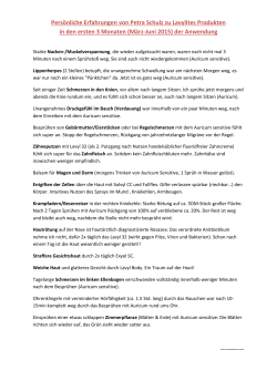 Persönliche Erfahrungen von Petra Schulz zu