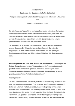 "Das Gesetz des Glaubens: ein Ruf in die Freiheit"