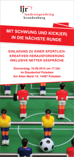 „Mit Schwung und Kick(er) in die nächste Runde“