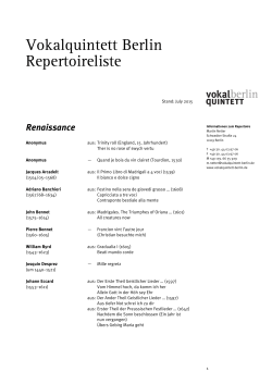 Vokalquintett Berlin Repertoireliste