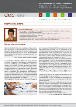 Referenzen/Kundenstimmen - Claudia Effertz Consult