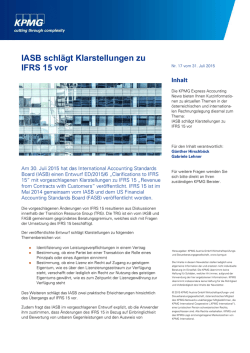 IASB schl&auml;gt Klarstellungen zu IFRS 15 vor