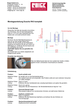 Montageanleitung Dusche R43 komplett