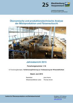 Jahresbericht BZA Milch 2015 - Landesforschungsanstalt f&uuml;r