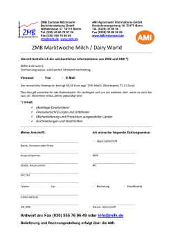 ZMB Marktwoche Milch / Dairy World