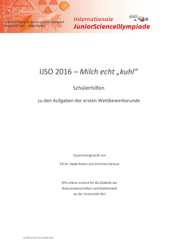 IJSO 2016 &ndash; Milch echt &bdquo;kuhl&ldquo;