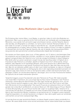 Anka Muhlstein über Louis Begley