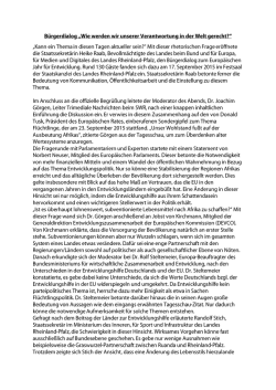 Bürgerdialog „Wie werden wir unserer Verantwortung in der Welt