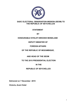 sadc electoral observation mission (seom) to the republic of