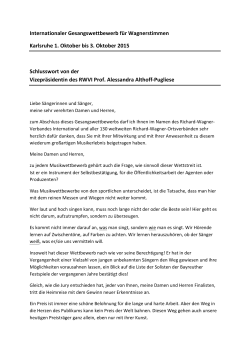 Schlusswort von der Vizepräsidentin des RWVI