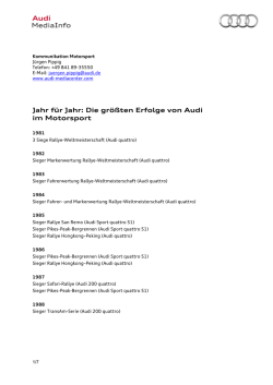 Jahr f&uuml;r Jahr: Die gr&ouml;&szlig;ten Erfolge von Audi im