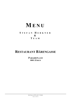 speisekarte - Restaurant B&auml;rengasse