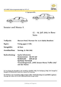 Einladung Typgruppentreffen Senator-Monza 2015 - ALT-OPEL