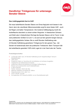 Handlicher Trinkgenuss f&uuml;r unterwegs: Senator Sleeve
