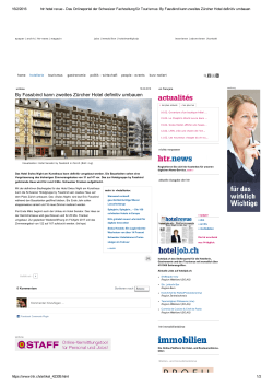 By Fassbind kann zweites Zürcher Hotel definitiv umbauen