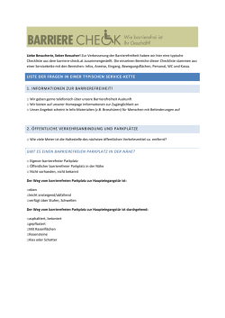 eine typische Checkliste - Barriere