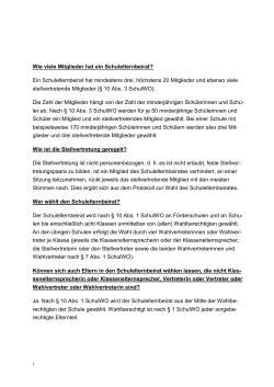 FAQ Wahl zu Elternvertretungen