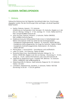 KLEIDER-/MÖBELSPENDEN