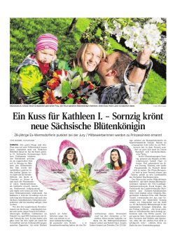 Ein Kuss für Kathleen I. - Sornzig krönt neue Sächsische Blütenkönigin