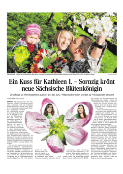 Ein Kuss f&uuml;r Kathleen I. - Sornzig kr&ouml;nt neue S&auml;chsische Bl&uuml;tenk&ouml;nigin
