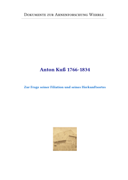 Anton Kuß 1766-1834 - Ahnenforschung Koppler