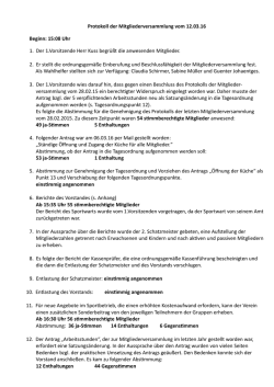 Protokoll der Mitgliederversammlung