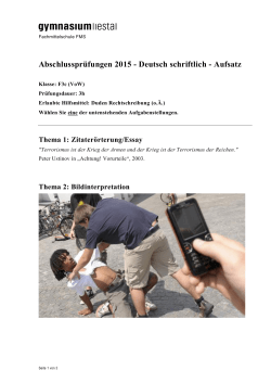 2015 FMS Diplomaufgaben Deutsch Aufsatzthemen VoW