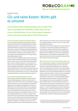 CO2 und seine Kosten: Nichts gibt es umsonst