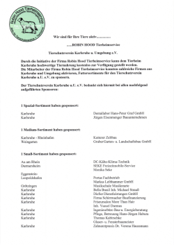 Liste - Tierheim Karlsruhe