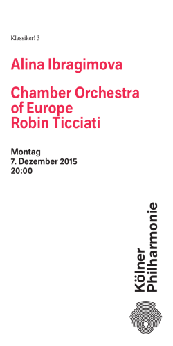 Alina Ibragimova Chamber Orchestra of Europe Robin Ticciati