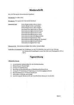 Protokoll der Gemeinderatssitzung vom 24.03.2015