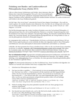 Einladung zum Bundes- und Landeswettbewerb