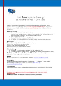 HaLT-Kompaktschulung