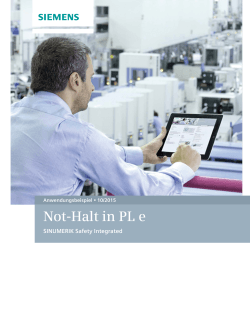 Not-Halt in PL e - Siemens Industry Online Support