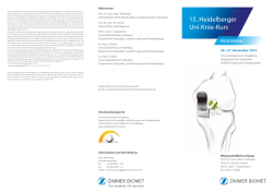 15. Heidelberger Uni-Knie-Kurs - Universit&auml;tsKlinikum Heidelberg