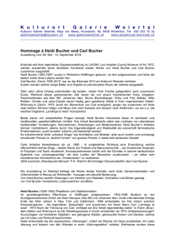 Hommage &agrave; Heidi Bucher u. Carl Bucher