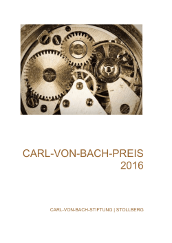 Carl-von-Bach-Preis 2016 Empfehlung