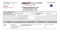 3. Regionalwettbewerb Jena 25. Februar 2016, Jena Carl Zeiss AG