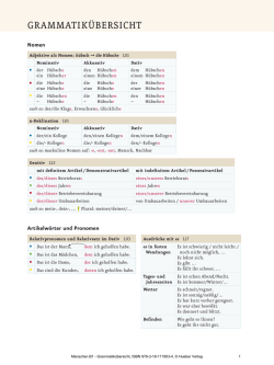 Grammatik&uuml;bersicht
