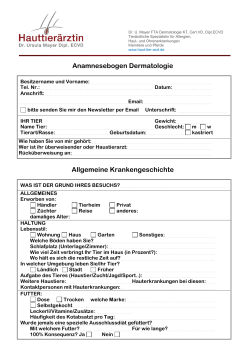 Anamnesebogen Dermatologie - Kleintierspezialisten Augsburg