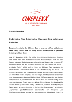 Modernstes Kino Österreichs: Cineplexx Linz setzt neue Maßstäbe