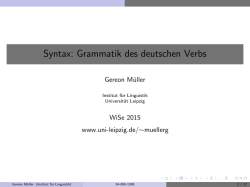 Syntax: Grammatik des deutschen Verbs