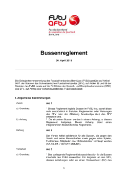 Bussenreglement - Schweizerischer Fussballverband