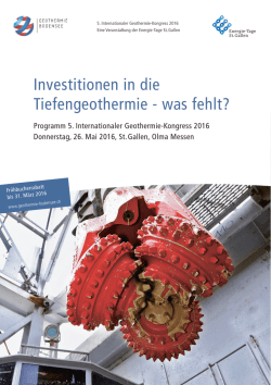 Investitionen in die Tiefengeothermie